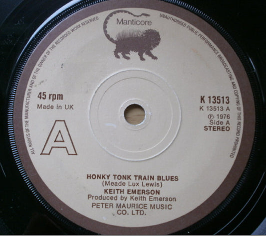 Keith Emerson - Honky Tonk Train Blues (7", Single, Sol)