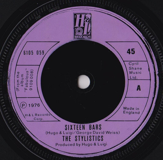 The Stylistics - Sixteen Bars (7", Single)