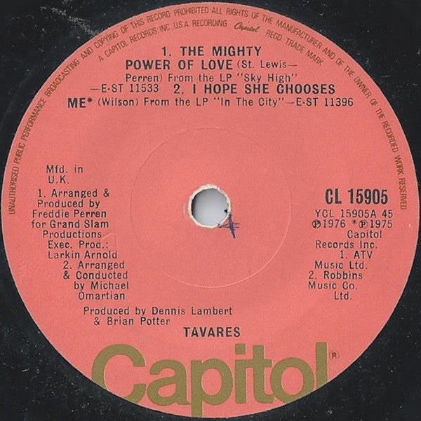 Tavares - The Mighty Power Of Love (7", Single, Sol)