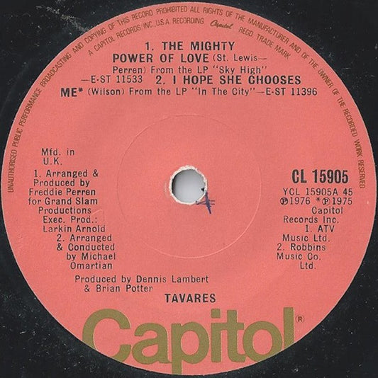 Tavares - The Mighty Power Of Love (7", Single, Sol)