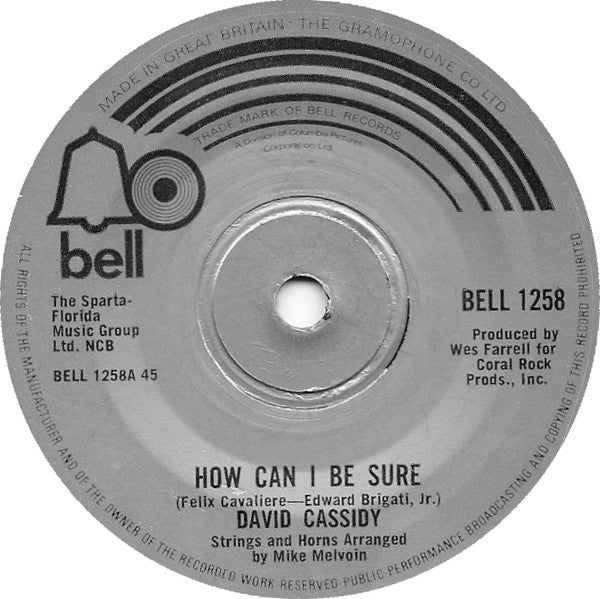 David Cassidy - How Can I Be Sure (7", Single, Sol)