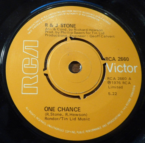 R & J Stone - One Chance (7")