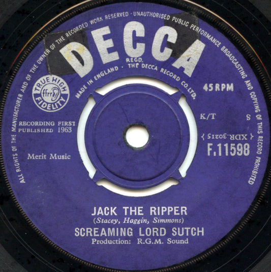Screaming Lord Sutch - Jack The Ripper (7", Single)