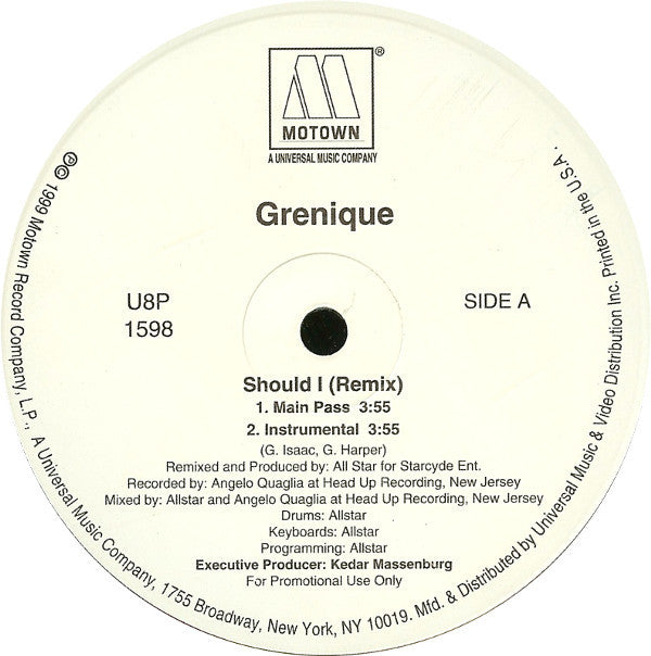 Grenique - Should I (Remix) (12", Promo)