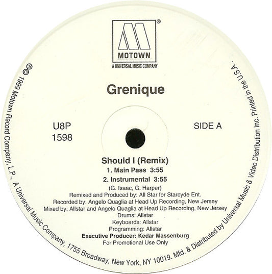 Grenique - Should I (Remix) (12", Promo)