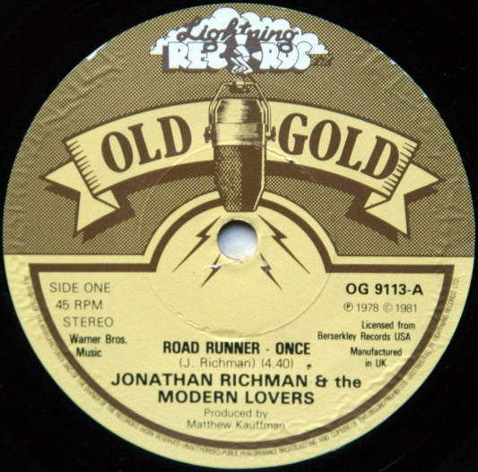 Jonathan Richman & The Modern Lovers - Road Runner - Once (7", Single, RE)