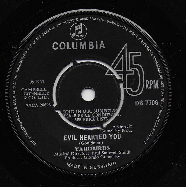 Yardbirds* - Evil Hearted You (7", Single)
