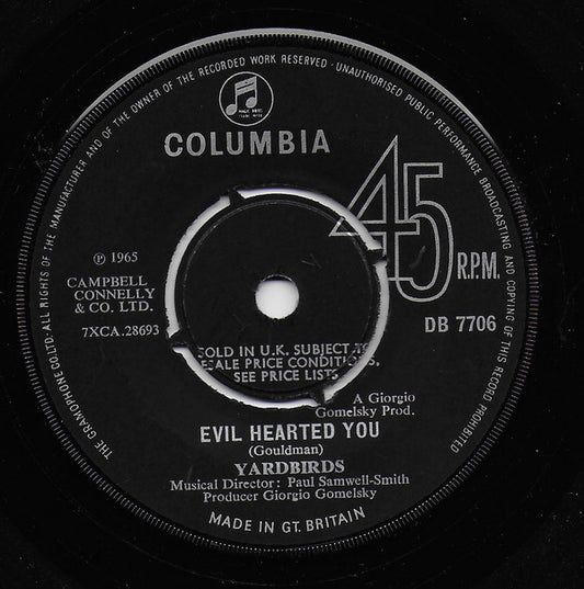 Yardbirds* - Evil Hearted You (7", Single)