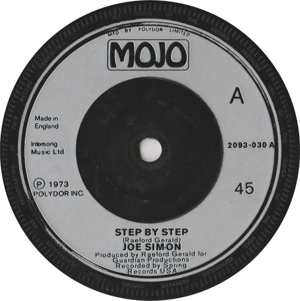 Joe Simon - Step By Step (7", Single, Sli)