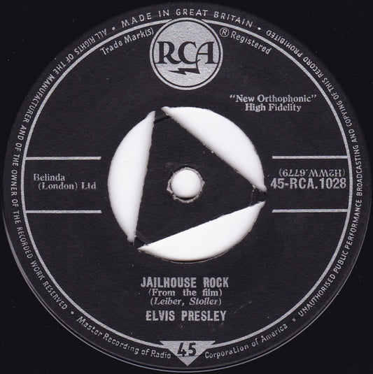 Elvis Presley - Jailhouse Rock (7", Single, Tri)
