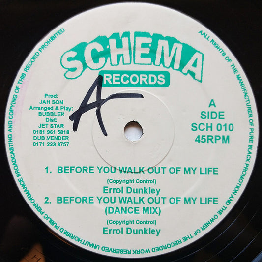 Errol Dunkley - Before You Walk Out Of My Life (12")