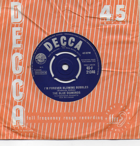 The Blue Diamonds - I'm Forever Blowing Bubbles / Till We Meet Again (7")