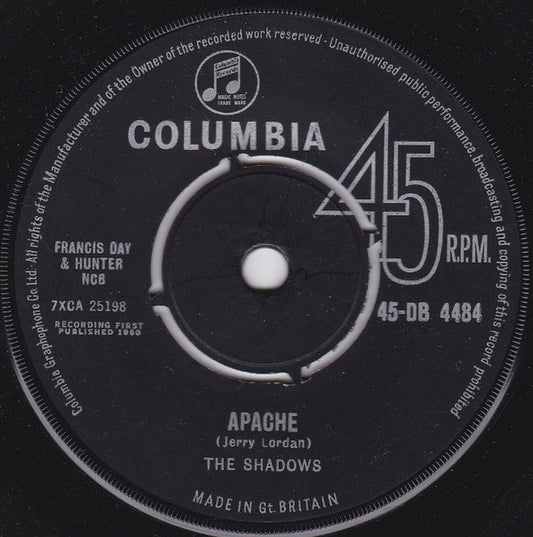 The Shadows - Apache (7", Single, RE, Bla)