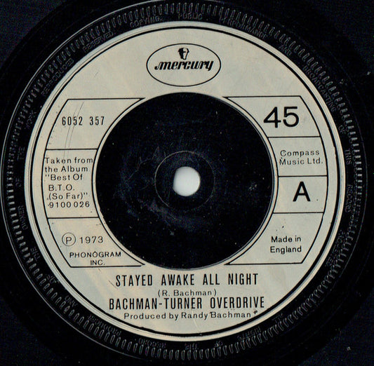 Bachman-Turner Overdrive - Stayed Awake All Night (7", RE)