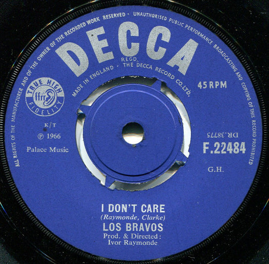 Los Bravos - I Don't Care (7", Single)