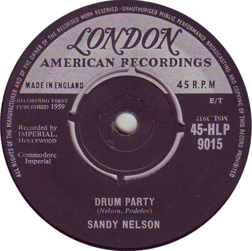 Sandy Nelson - Drum Party / The Big Noise From Winnetka (7", Single, Rou)