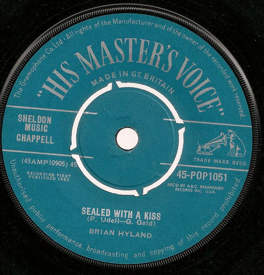 Brian Hyland - Sealed With A Kiss (7", Single)