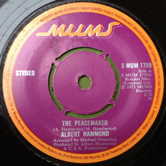 Albert Hammond - The Peacemaker (7", Single, 4-P)