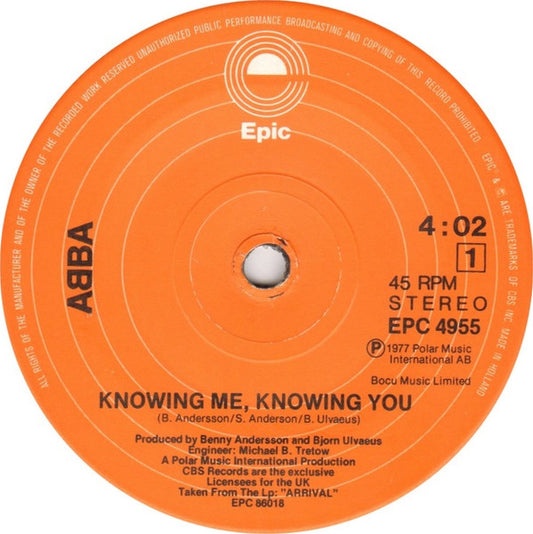 ABBA - Knowing Me, Knowing You (7", Single)