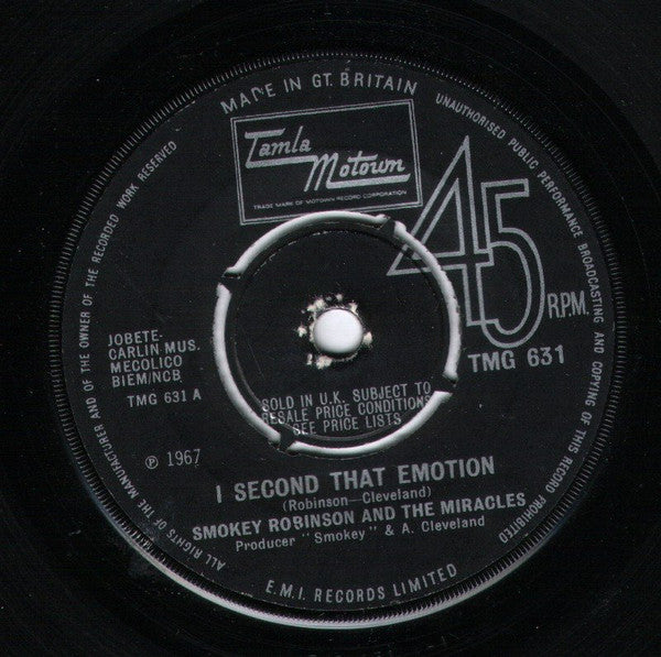 Smokey Robinson & The Miracles* - I Second That Emotion  (7", Single, Kno)