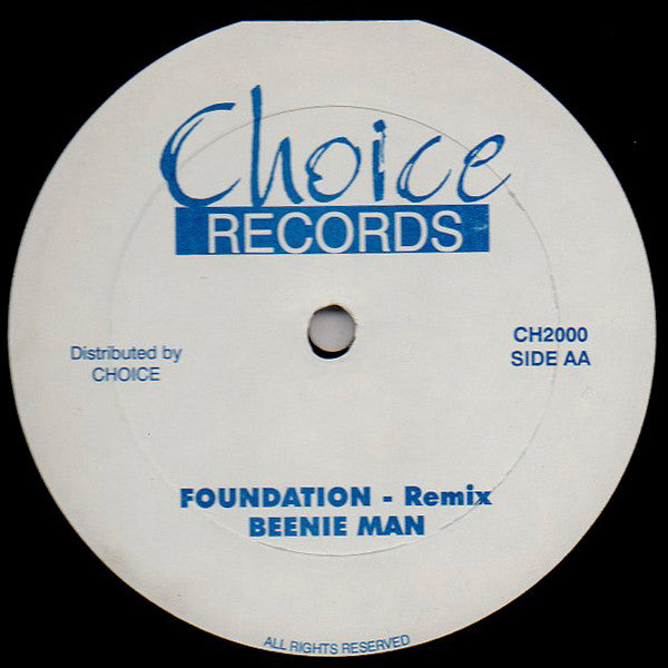 Beenie Man - Foundation (Remix) (12", Unofficial)