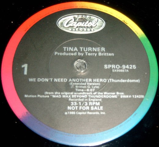 Tina Turner - We Don't Need Another Hero (Thunderdome) (12", Single, Promo)