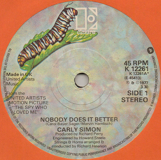 Carly Simon - Nobody Does It Better (7", Single)