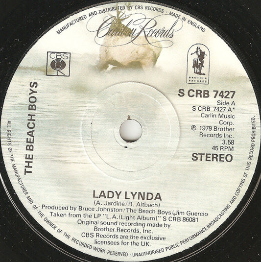 The Beach Boys - Lady Lynda (7", Single)