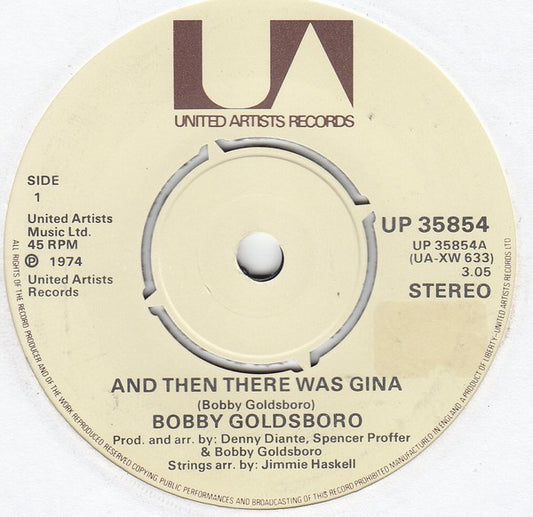 Bobby Goldsboro - And Then There Was Gina (7", Single)