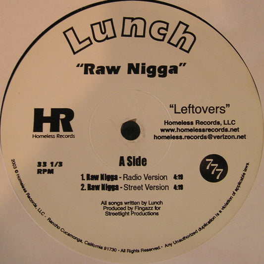 Lunch (8) - Raw Nigga (12")