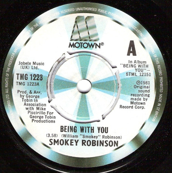 Smokey Robinson - Being With You (7", Single, Kno)