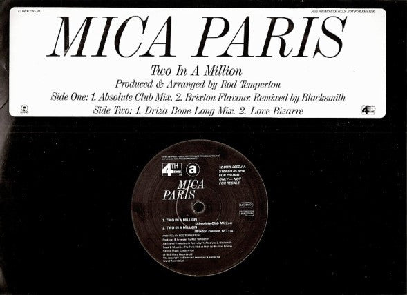 Mica Paris - Two In A Million (12", Promo)
