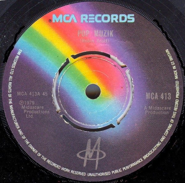 M (2) - Pop Muzik (7", Single, Com)