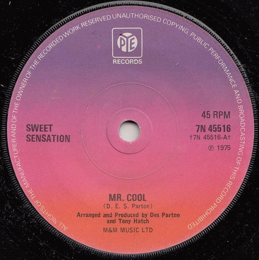 Sweet Sensation (2) - Mr. Cool (7", Single, Sol)