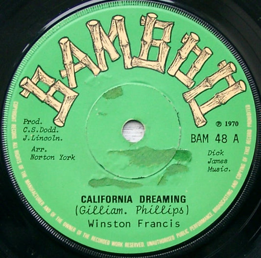 Winston Francis / Jackie Mittoo & Sound Dimension - California Dreaming / Soul Stew (7", Single, Sol)
