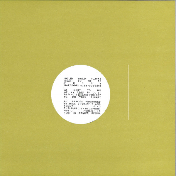 Solid Gold Playaz - Next To Me EP (12", EP, Ltd)