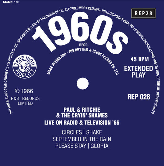 Paul And Ritchie And The Crying Shames - Live On Radio & Television '66 (7", EP)