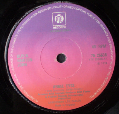 Olivia Newton-John - Angel Eyes / Long Live Love (7", Sol)
