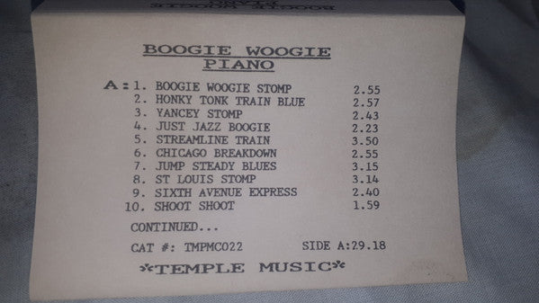 Various - Boogie Woogie Piano (Cass, Comp, Promo)