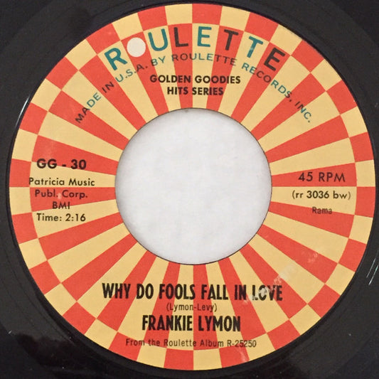Frankie Lymon - Why Do Fools Fall In Love / I'm Not A Juvenile Delinquent (7", Single, RE, Styrene)