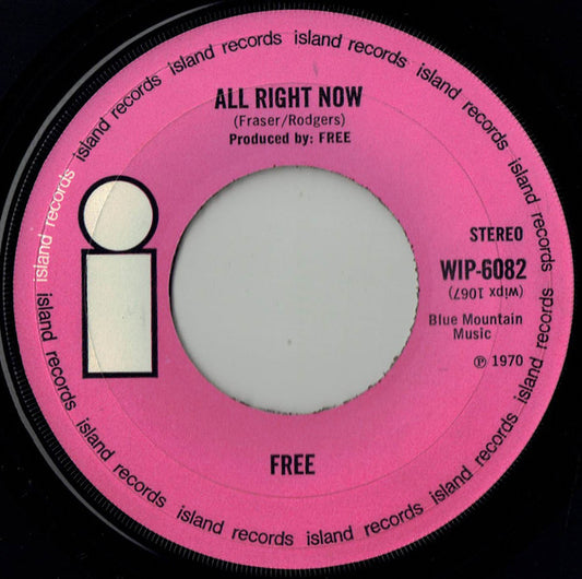 Free - All Right Now (7", Single, Pin)
