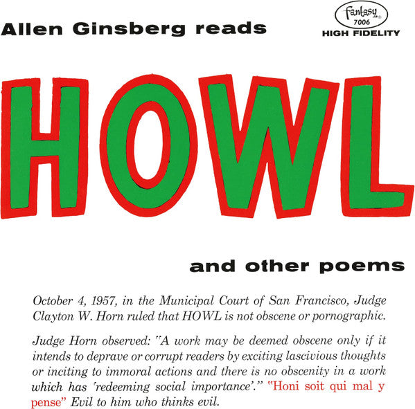 Allen Ginsberg - HOWL and Other Poems (LP, Ltd, RE, Eco)