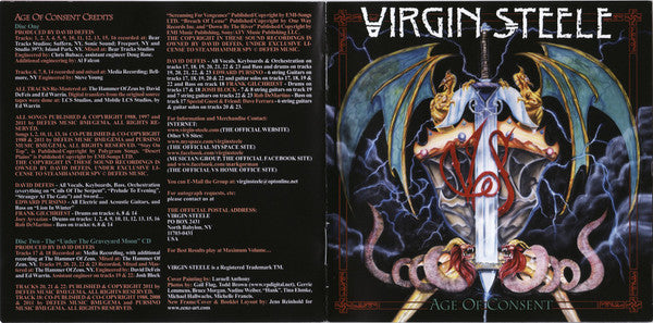 Virgin Steele - Age Of Consent (2xCD, Album, RE, RM, Dig)