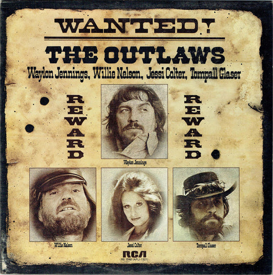 Waylon Jennings, Willie Nelson, Jessi Colter, Tompall Glaser - Wanted! The Outlaws (LP, Album, RE)