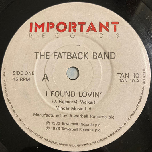 The Fatback Band - I Found Lovin' (7", Single)