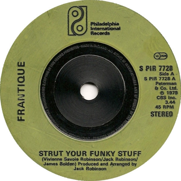 Frantique - Strut Your Funky Stuff (7", Single, Inj)