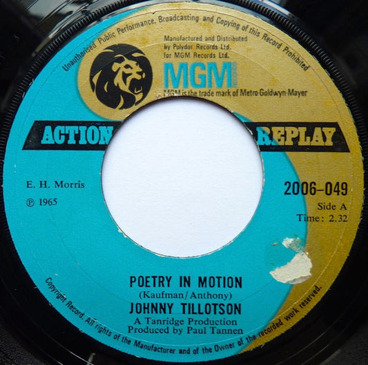 Johnny Tillotson - Poetry In Motion / Send Me The Pillow You Dream On (7", Single)