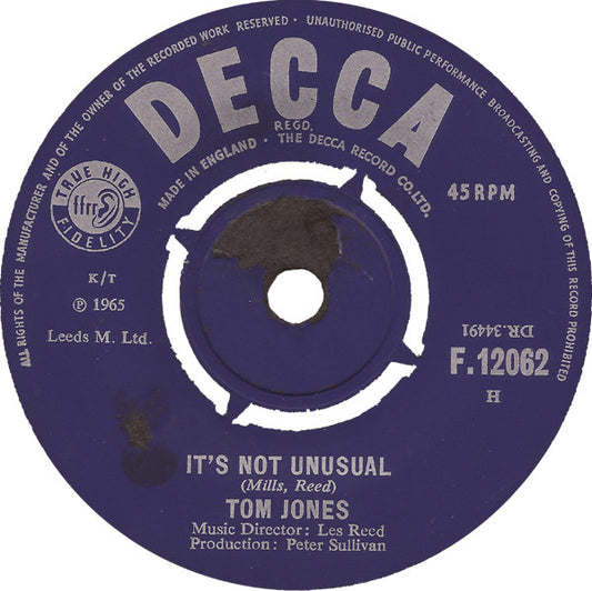 Tom Jones - It's Not Unusual (7", Single)