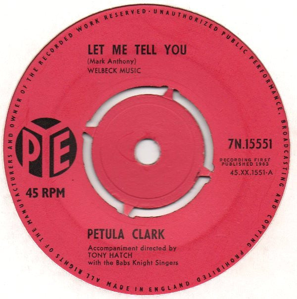 Petula Clark - Let Me Tell You  (7", Single)