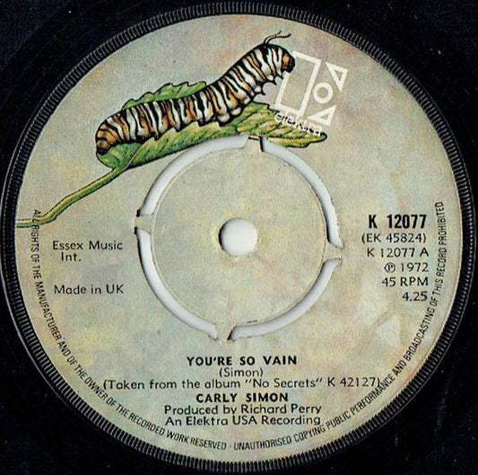 Carly Simon - You're So Vain (7", Kno)